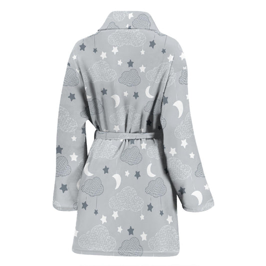 Cloud Pattern Print Design 04 Women Bathrobe