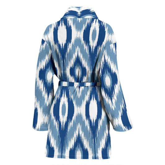 Ikat Pattern Print Design 03 Women Bathrobe