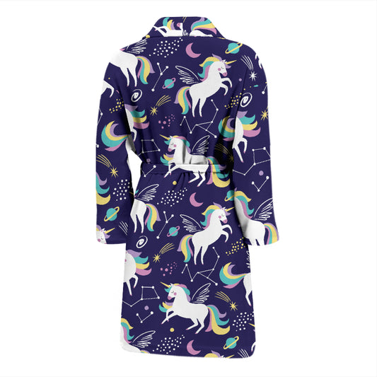 Unicorn Print Design LKS305 Men Bathrobe