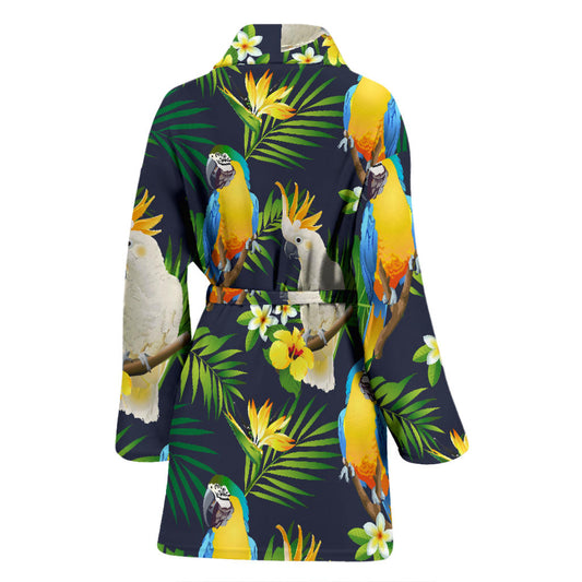Parrot Pattern Print Design A03 Women Bathrobe