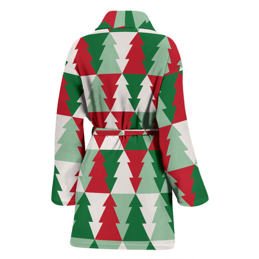 Christmas Tree Pattern Print Design 01 Women Bathrobe