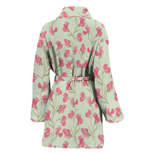 Sweet Pea Print Design LKS301 Women Bathrobe