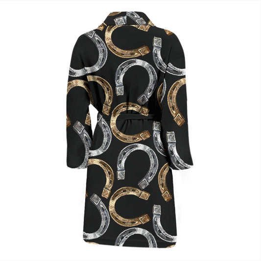 Horseshoe Print Design LKS305 Men Bathrobe