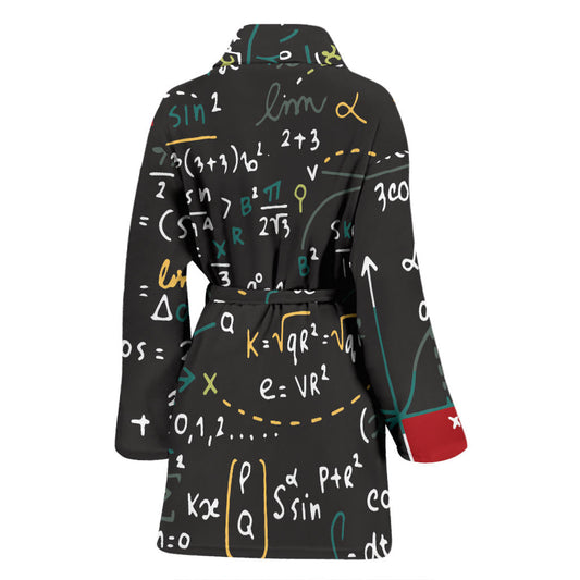 Math Pattern Print Design 04 Women Bathrobe
