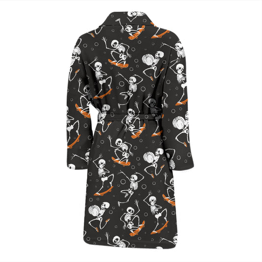 Skateboard With Skeleton Print Design LKS303 Men Bathrobe