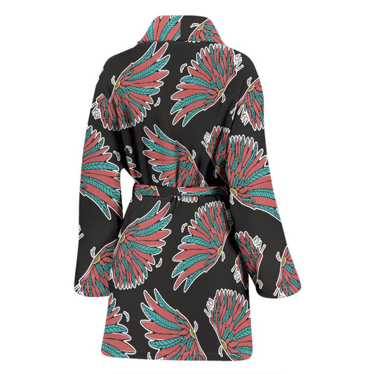 Angel Wings Pattern Print Design 05 Women Bathrobe
