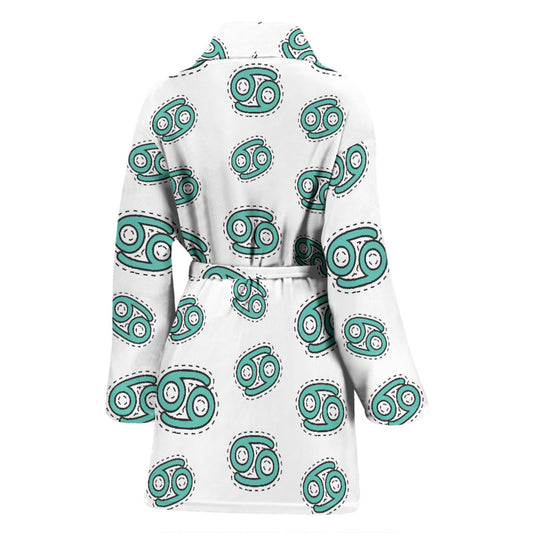 Cancer Zodiac Pattern Print Design 04 Women Bathrobe