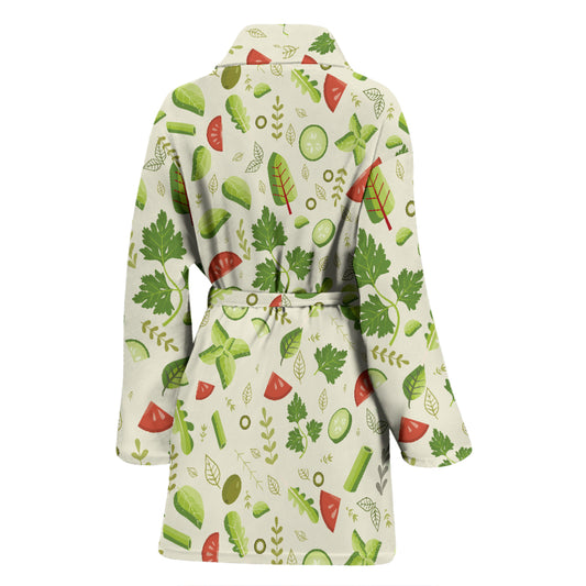 Salad Vegetable Print Design LKS302 Women Bathrobe