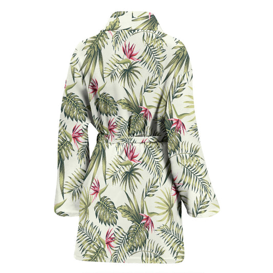 Bird Of Paradise Pattern Print Design 04 Women Bathrobe