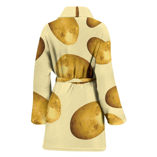 Potato Pattern Print Design A01 Women Bathrobe