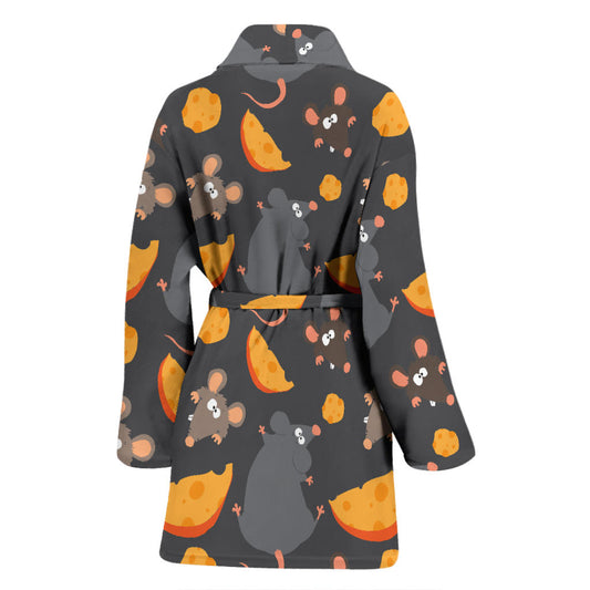 Rat Pattern Print Design 04 Women Bathrobe