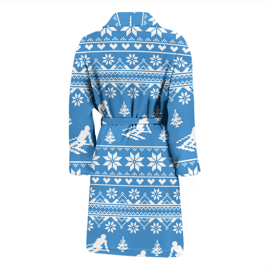 Ski Knit Pattern Print Design LKS302 Men Bathrobe