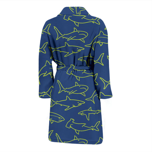 Shark Print Design LKS301 Men Bathrobe