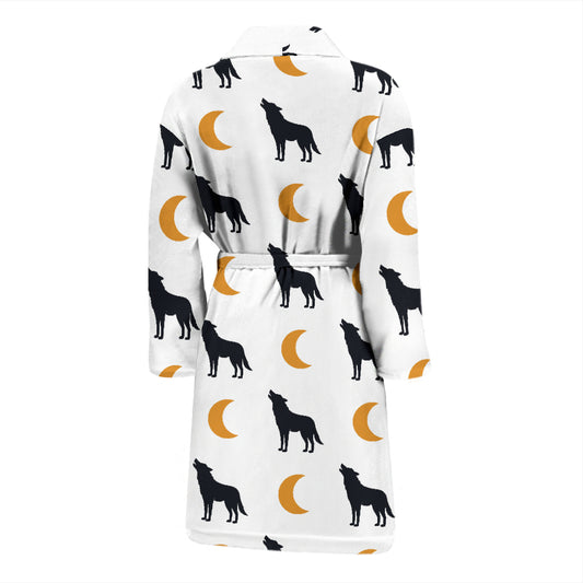 Wolf Moon Print Design LKS302 Men Bathrobe