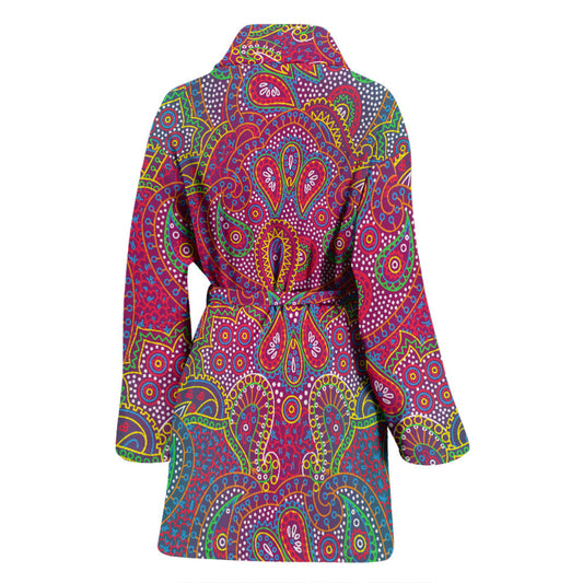 Boho Pattern Print Design 02 Women Bathrobe