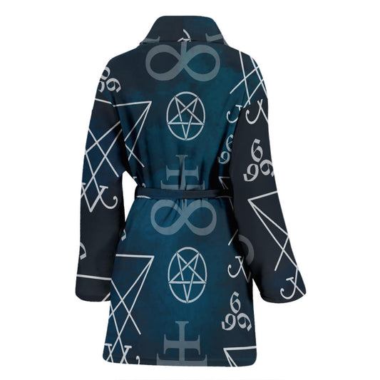 Pentagram Pattern Print Design A03 Women Bathrobe