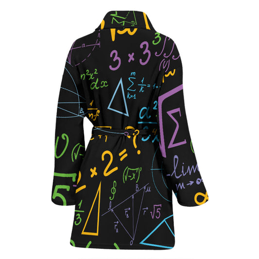 Math Pattern Print Design 03 Women Bathrobe