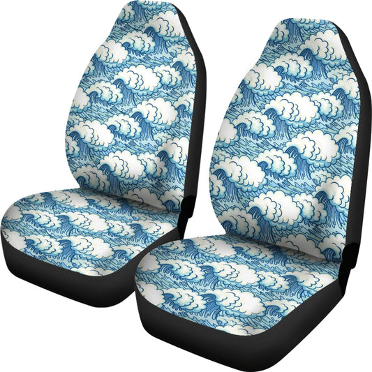 Wave Japan Style Print Design LKS304 Car Seat Covers