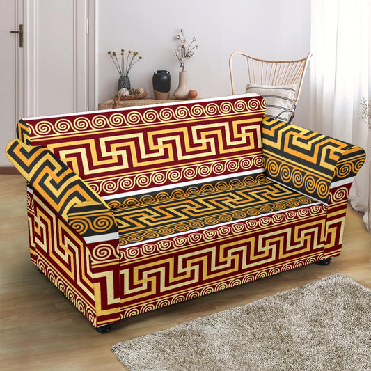 Ancient Greek Pattern Print Design LKS302 Loveseat Couch Slipcover