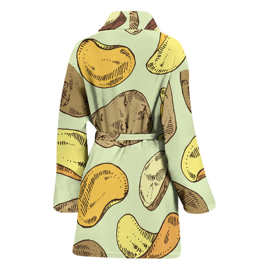 Potato Pattern Print Design A03 Women Bathrobe