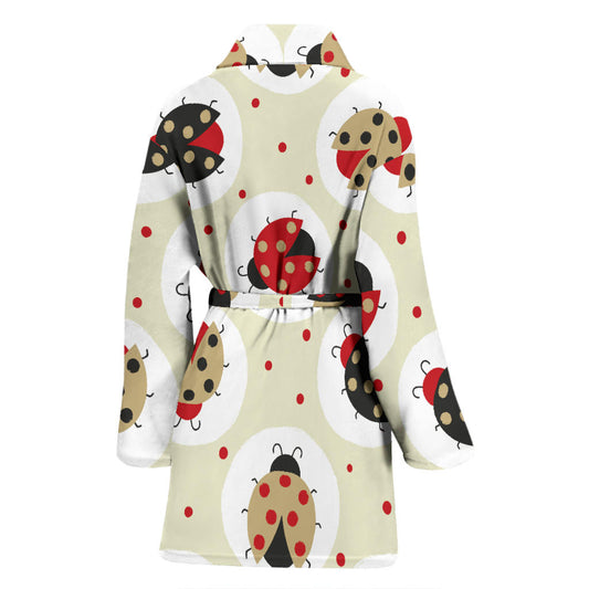 Ladybug Pattern Print Design 03 Women Bathrobe