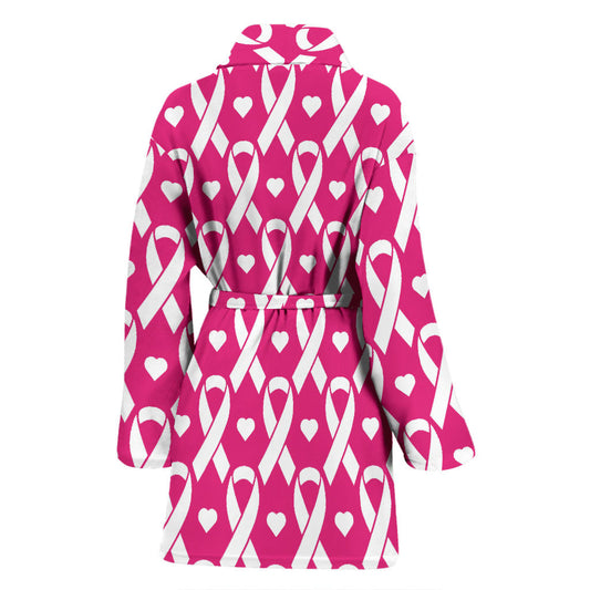 Breast cancer Pattern Print Design 05 Women Bathrobe