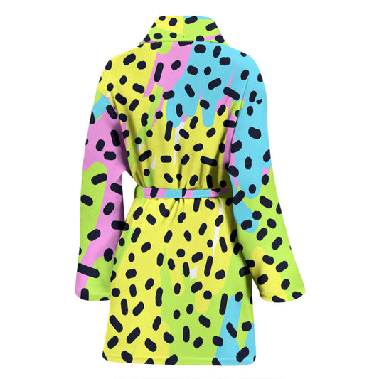 90s Pattern Print Design 2 Women Bathrobe
