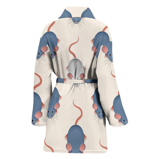 Rat Pattern Print Design 03 Women Bathrobe