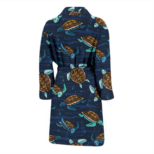 Sea Turtle Print Design LKS3011 Men Bathrobe