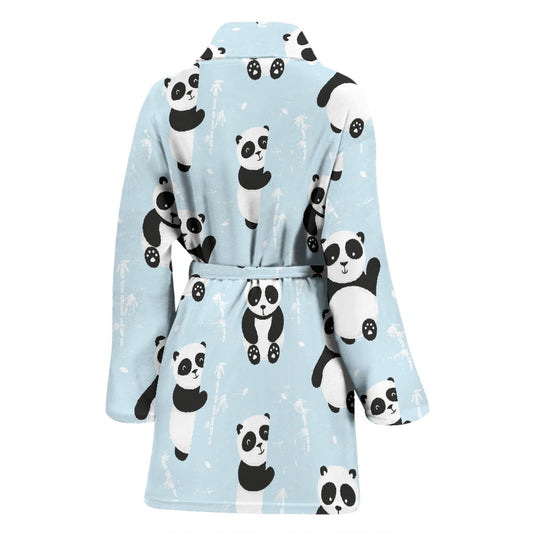 Panda Pattern Print Design A01 Women Bathrobe