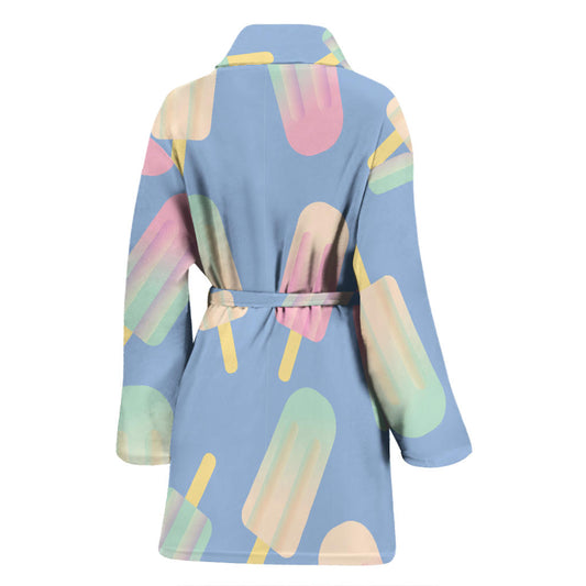 Ice Cream Pattern Print Design 05 Women Bathrobe