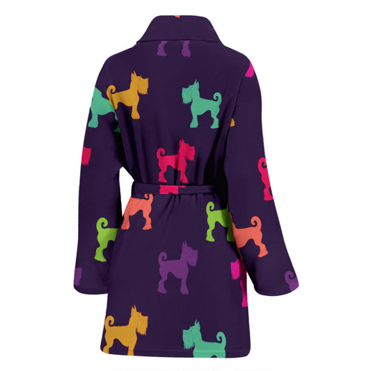 Schnauzers Pattern Print Design A05 Women Bathrobe