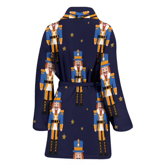 Nutcracker Pattern Print Design A04 Women Bathrobe
