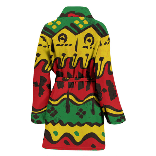 Rasta Pattern Print Design A01 Women Bathrobe