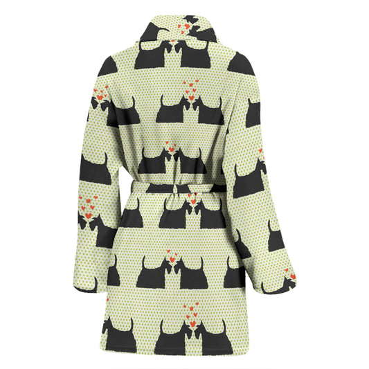 Scottish Terriers Print Design LKS304 Women Bathrobe