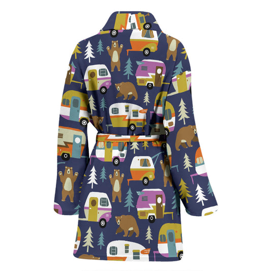 Camper Pattern Print Design 04 Women Bathrobe
