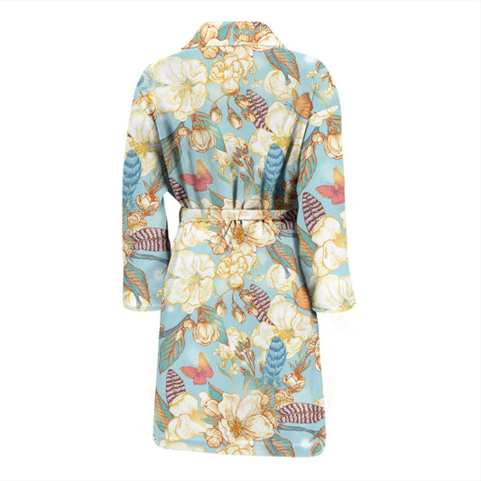 Summer Floral Print Design LKS302 Men Bathrobe