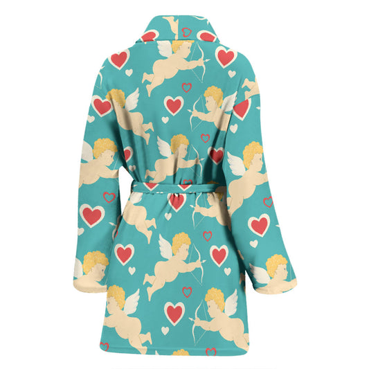 Cupid Pattern Print Design 01 Women Bathrobe