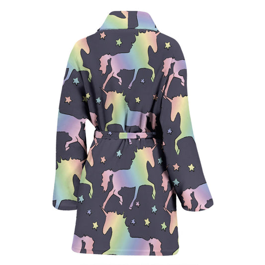 Rainbow Pattern Print Design A05 Women Bathrobe
