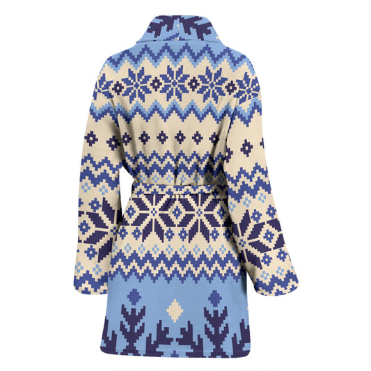 Nordic Pattern Print Design A03 Women Bathrobe