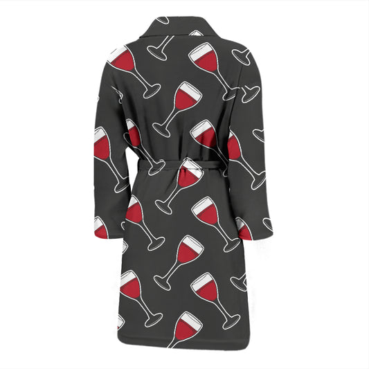 Wine Print Design LKS308 Men Bathrobe