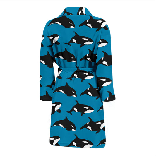 Whale Print Design LKS304 Men Bathrobe