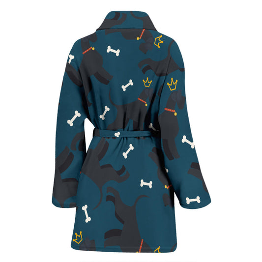 Schnauzers Pattern Print Design A04 Women Bathrobe