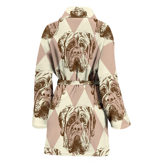 Mastiffs Pattern Print Design 01 Women Bathrobe