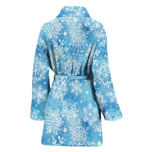 Snowflake Blue Print Design LKS301 Women Bathrobe