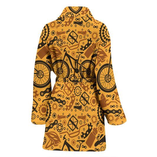 Mountain bike Pattern Print Design 03 Women Bathrobe