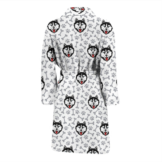 Siberian Huskies Print Design LKS305 Men Bathrobe