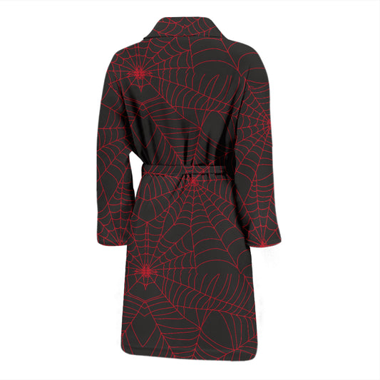 Spider Web Red Print Design LKS302 Men Bathrobe