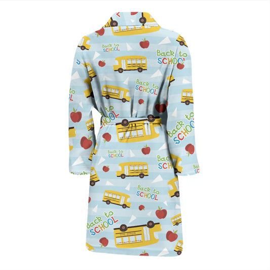 School Bus Back To School Print Design LKS303 Men Bathrobe