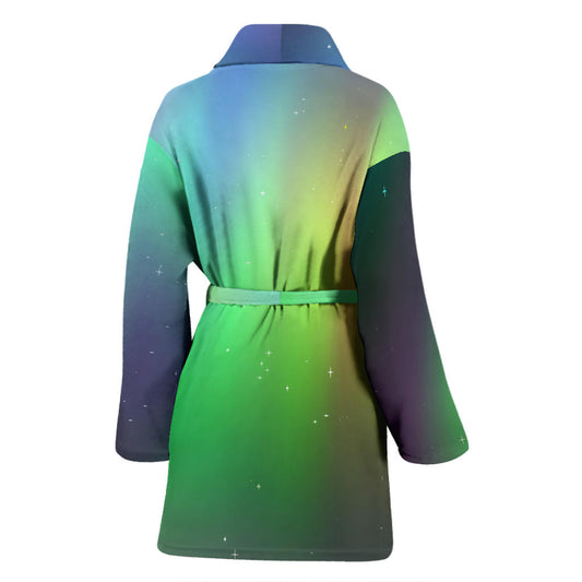 Aurora Borealis Pattern Print Design 03 Women Bathrobe